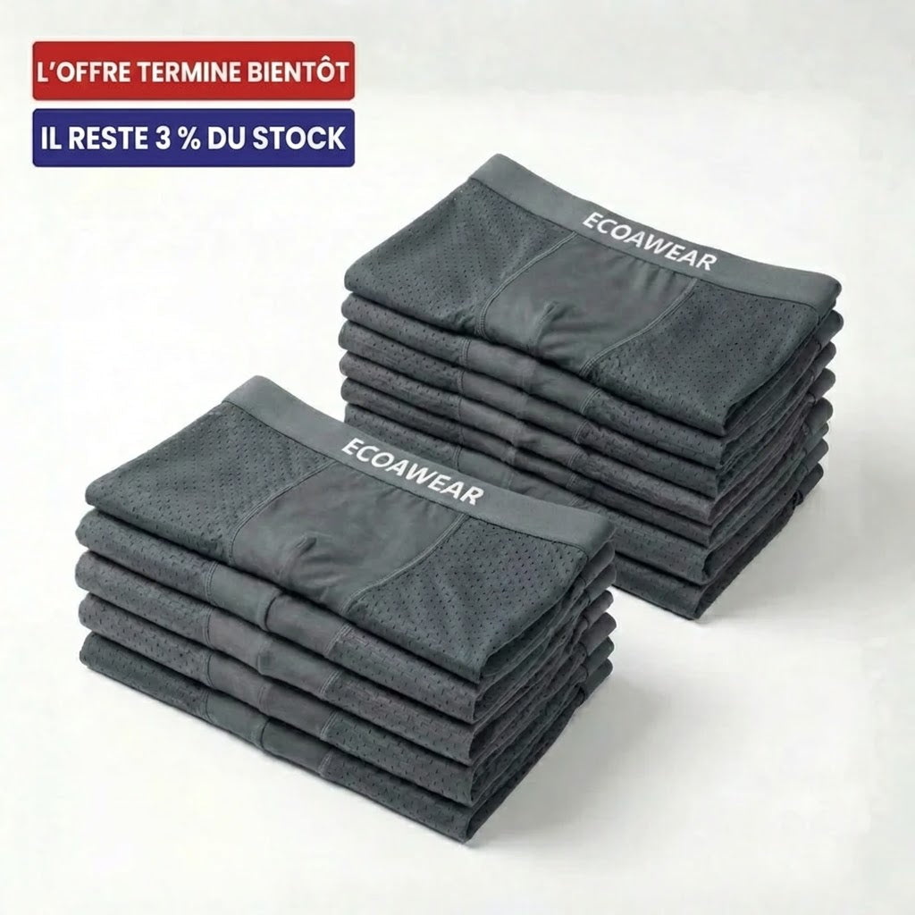 ECOAWEAR® | Lot de 5 boxers en bambou + Recevez 7 paires supplémentaires GRATUITES
